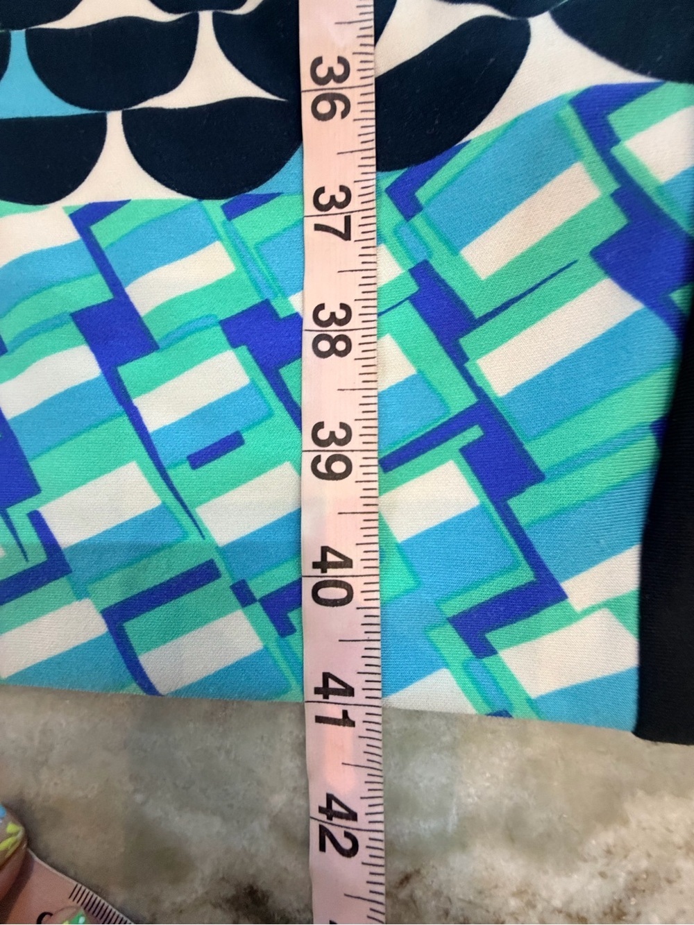 Julian Taylor NY Size 10 Blue Geometric Sheath Dress Colorblock Career Office - Picture 8 of 9